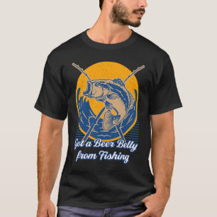 Kreeg een bierbuik van het vissen Bier Humor Dri T-shirt