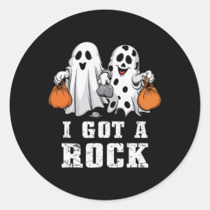 Kreeg een Rock Ghost Halloween Spooky Trick Treat  Ronde Sticker