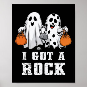 Kreeg Een Rots Geest Halloween Griezelige Truc Beh Poster