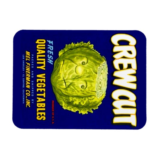 Kreeg Etiket van geknipte groentesekens Magneet (Horizontaal)