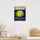 Kreeg Etiket van geknipte groentesekens Poster (Keuken)