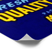 Kreeg Etiket van geknipte groentesekens Poster (Hoek)