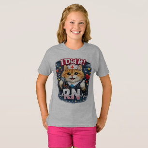 Kreeg het voor elkaar RN Kat Verpleegster Afstudee T-shirt