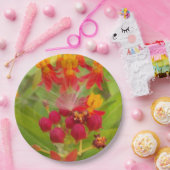 Kreeg je eigen mooie groene rode, gele bloemen papieren bordje (Feest)