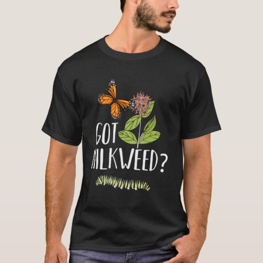 Kreeg Milkweed Monarch Butterfly Caterpillar Lover T-shirt (Voorkant)