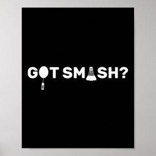 Kreeg Smash_ Grappige Badminton Shuttle Badmintonl Poster