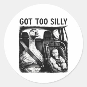 Kreeg Te Domme Gans Veiligheidsgordel Baby Autosto Ronde Sticker