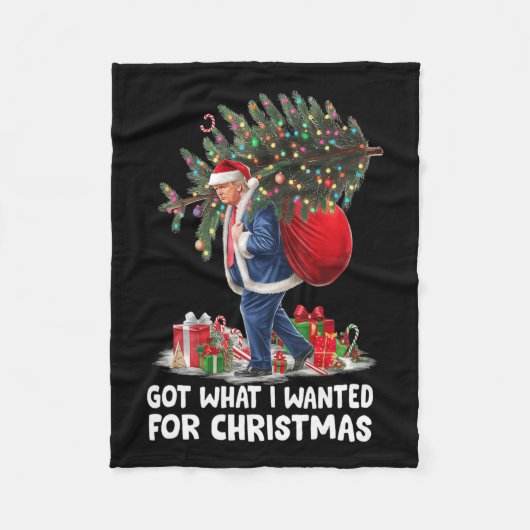 Kreeg wat ik wilde voor Kerstmis - Trump 2024 won  Fleece Deken (Voorkant)