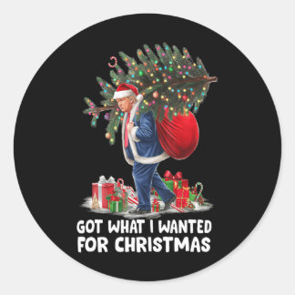 Kreeg wat ik wilde voor Kerstmis - Trump 2024 won  Ronde Sticker
