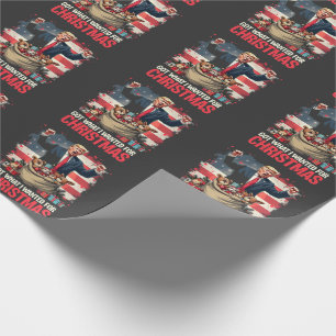 Kreeg wat ik wilde voor Kerstmis Trump Kerstman Cadeaupapier
