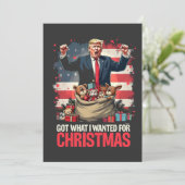 Kreeg wat ik wilde voor Kerstmis Trump Kerstman Feestdagenkaart (Staand voorkant)