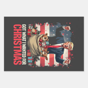 Kreeg wat ik wilde voor Kerstmis Trump Kerstman Inpakpapier Vel