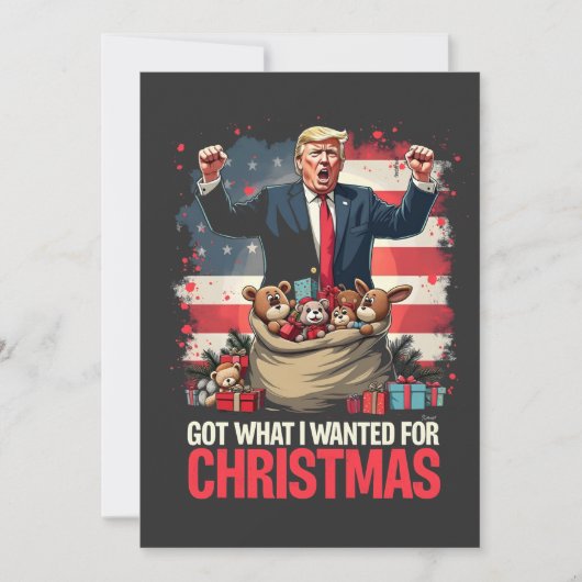 Kreeg wat ik wilde voor Kerstmis Trump Sinterklaas Feestdagenkaart (Voorkant)