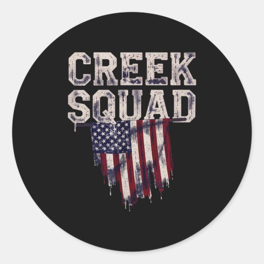 Kreek Squad Patriottisch Ronde Sticker (Voorkant)