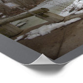 Kreek Winter Waterlandschap Poster (Hoek)