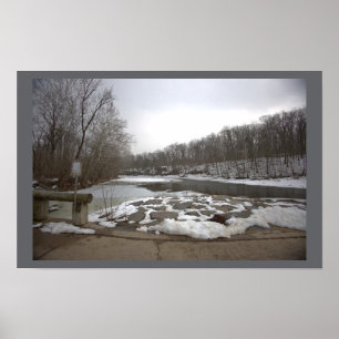 Kreek Winter Waterlandschap Poster