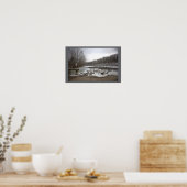 Kreek Winter Waterlandschap Poster (Keuken)