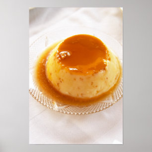 Kreemkaramelachtige pudding met karamel poster