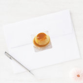 Kreemkaramelachtige pudding met karamel vierkante sticker (Envelop)