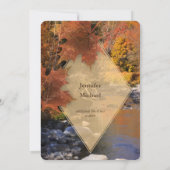 Kreepjes bossen bladeren herfstbruiloft kaart (Achterkant)