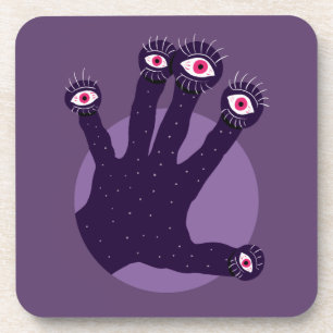 Kreepy Hand heeft vreemde vingers met het kijken n Bier Onderzetter