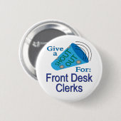 Kreet om receptionisten ronde button 5,7 cm (Voorkant /achterkant)