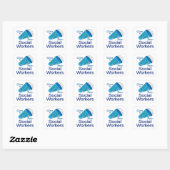 Kreet om sociale werkers vierkante sticker (Vel)