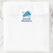 Kreet om sociale werkers vierkante sticker (Tas)