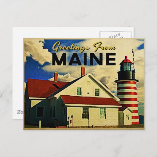 Kreet van de vuurtoren van Maine Briefkaart (Voorkant / Achterkant)