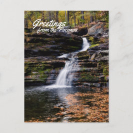 Kreet van de watervalscène in de herfst van Pocono Briefkaart
