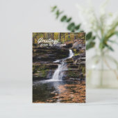 Kreet van de watervalscène in de herfst van Pocono Briefkaart (Staand voorkant)
