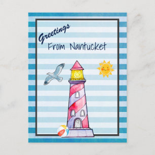 Kreet van vuurtoren van Nantuckets Briefkaart