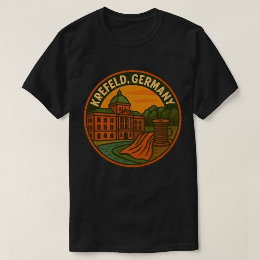 Krefeld Duitsland Paleis Kunst T-shirt (Design voorkant)
