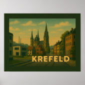 Krefeld Duitsland Stad Kunst Poster (Voorkant)