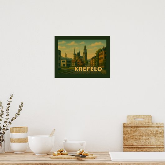Krefeld Duitsland Stad Kunst Poster (Keuken)