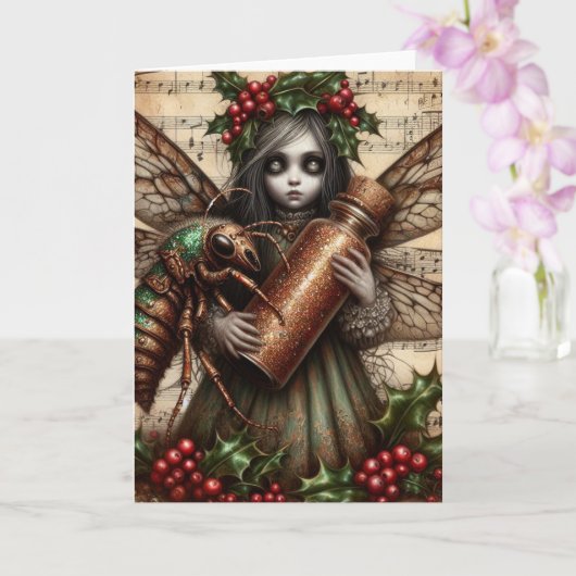 Krekelfeecollage met Kerst Kaart (Orchidee)