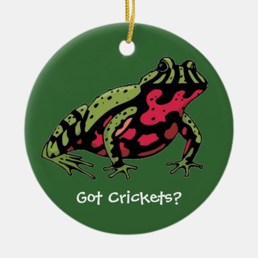 Krekels (vuurlendes) keramisch ornament (Voorkant)