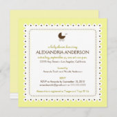 (Krem) Uitnodiging voor edele Baby showers (Voorkant / Achterkant)