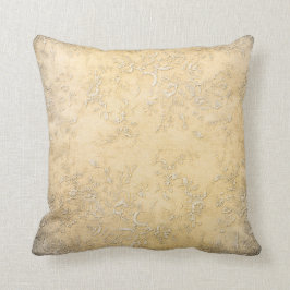 Krem Victoriaans Floral Vines Textuur Beige Kussen