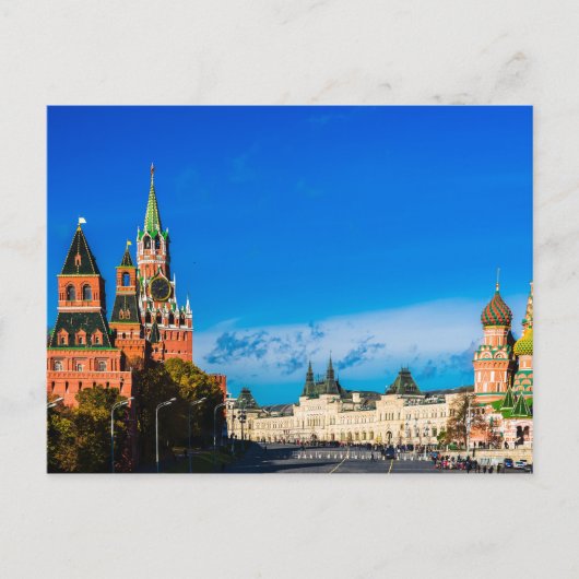 Kremlin in Moskou en Roodvierkant Briefkaart (Voorkant)