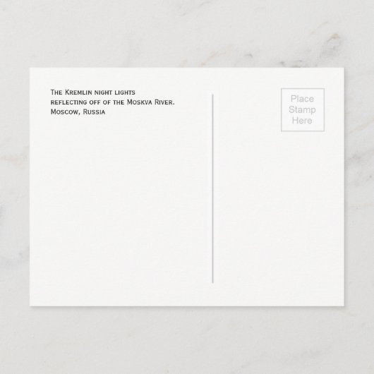 Kremlin Lights Reflecterend voor de rivier de Mosk Briefkaart (Achterkant)