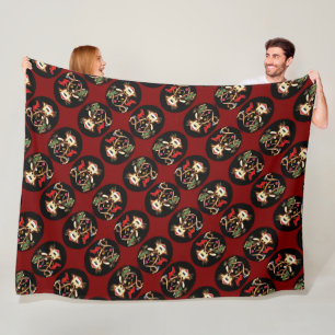 Krendierende herten versierd met kerst sok fleece deken