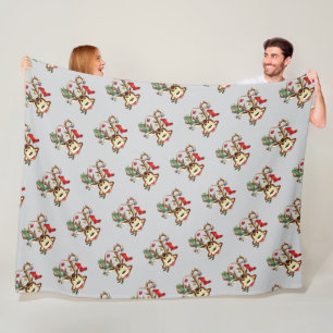 Krendierende herten versierd met kerstornament fleece deken