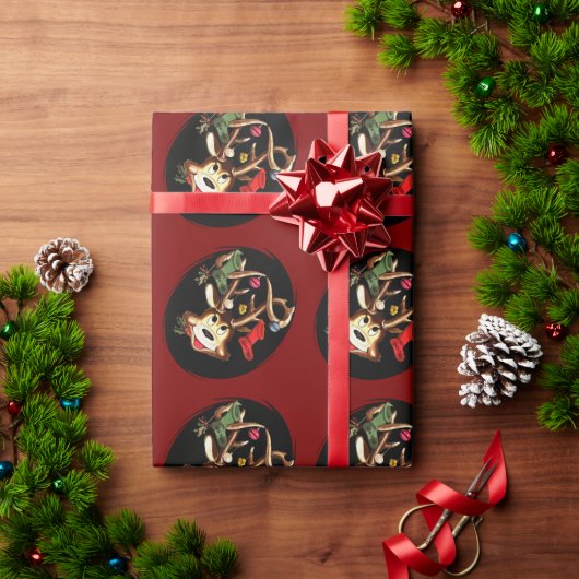 Krendierende Hertendecoratie Met Kerstsok Cadeaupapier (Feestdagen Geschenken)