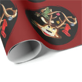 Krendierende Hertendecoratie Met Kerstsok Cadeaupapier (Rol Hoek)