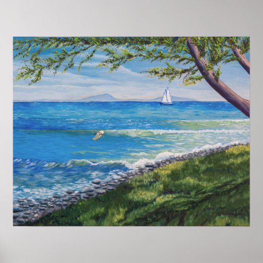 Krescent Head Beach Seascape Painting Poster (Voorkant)
