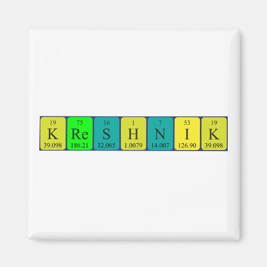 Kreshnik periodieke lijstnaam magnet (Voorkant)