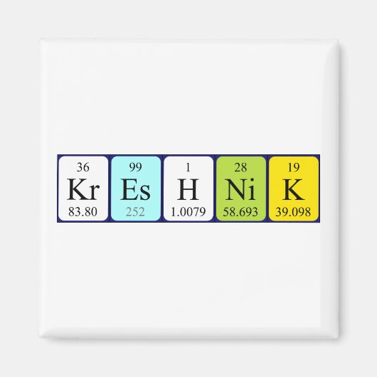 Kreshnik periodieke lijstnaam magnet (Voorkant)