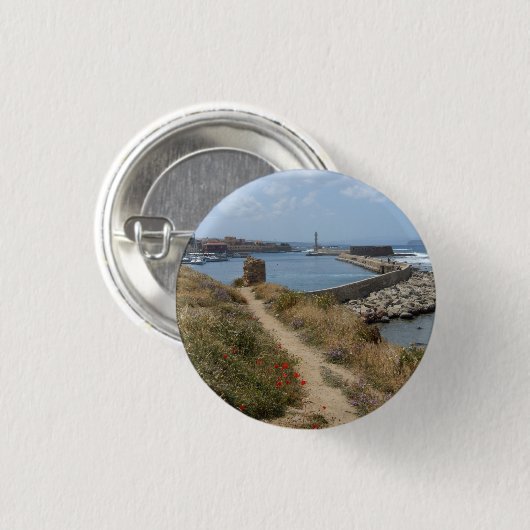Kreta, Chania Button/Badge Ronde Button 3,2 Cm (Voorkant /achterkant)