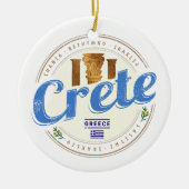 Kreta eiland Griekenland Retro  vakantie Souvenir Keramisch Ornament (Voorkant)
